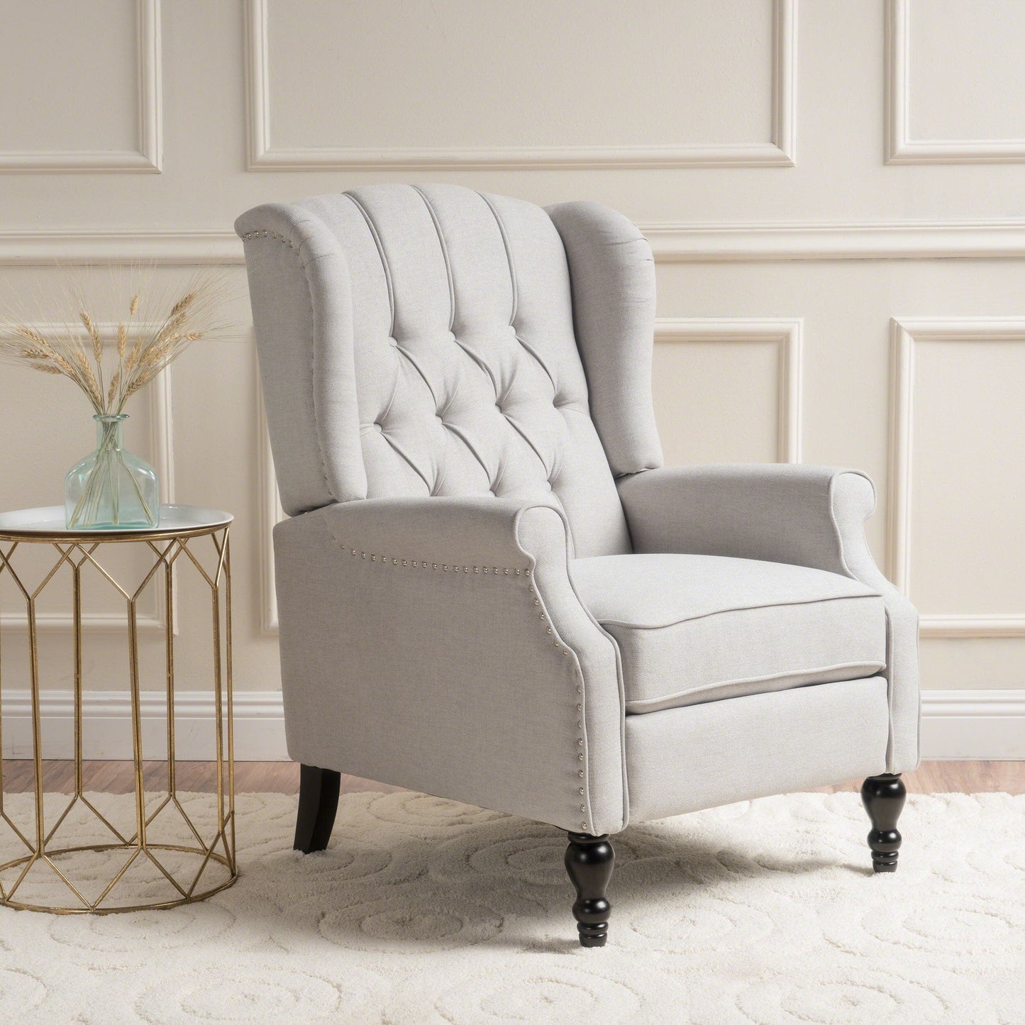 Poltrona reclinabile con schienale alto e rivestimento in tessuto Walter di Christopher Knight Home