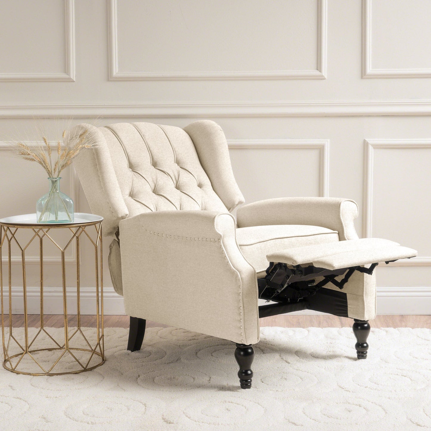 Poltrona reclinabile con schienale alto e rivestimento in tessuto Walter di Christopher Knight Home