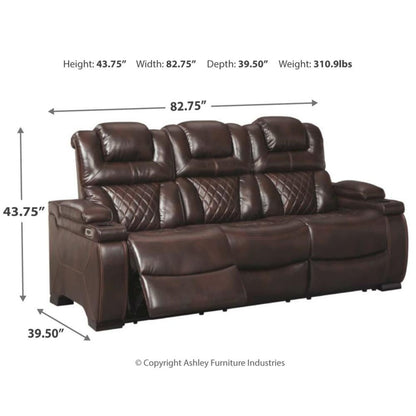 Divano reclinabile elettrico in similpelle color cioccolato Warnerton - 84 L x 38 P x 44 A