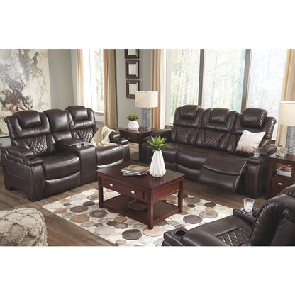 Divano reclinabile elettrico in similpelle color cioccolato Warnerton - 84 L x 38 P x 44 A