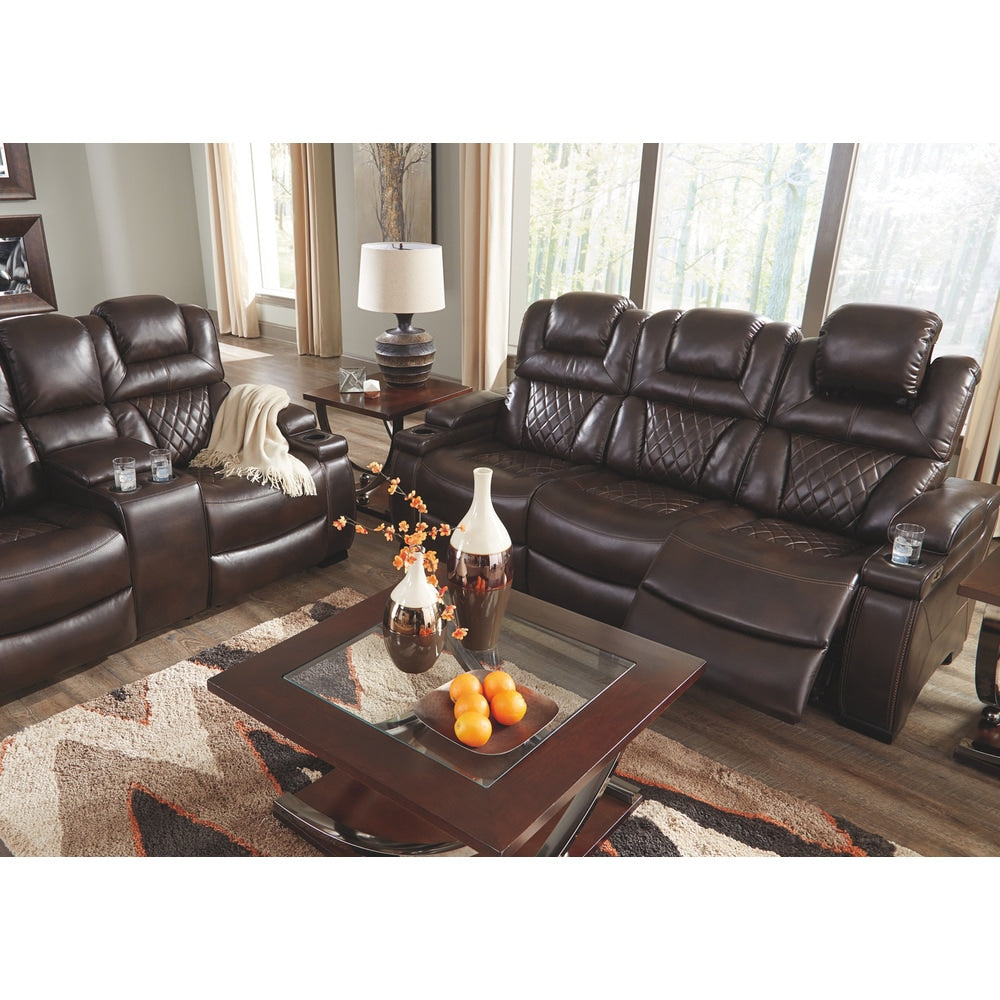 Divano reclinabile elettrico in similpelle color cioccolato Warnerton - 84 L x 38 P x 44 A