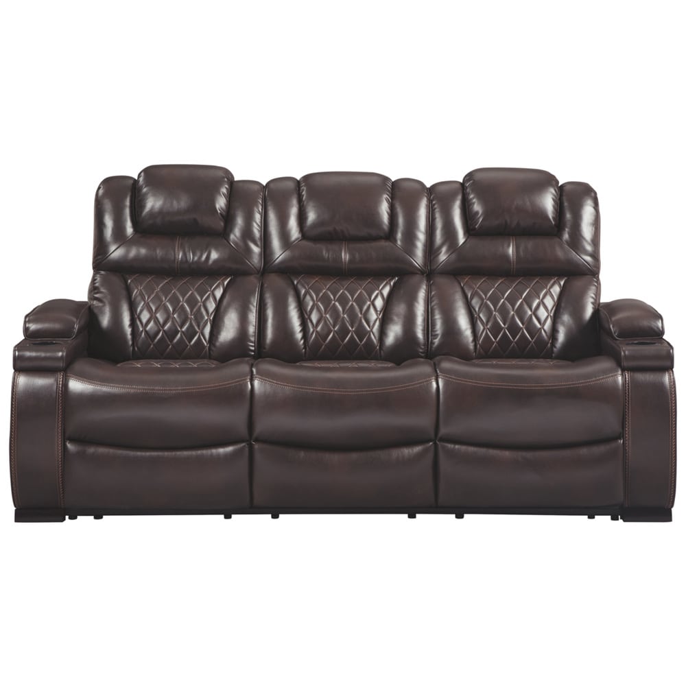 Divano reclinabile elettrico in similpelle color cioccolato Warnerton - 84 L x 38 P x 44 A
