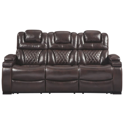 Divano reclinabile elettrico in similpelle color cioccolato Warnerton - 84 L x 38 P x 44 A