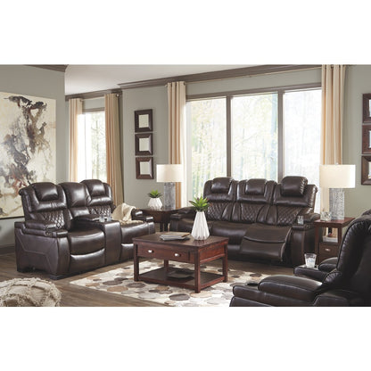 Divano reclinabile elettrico in similpelle color cioccolato Warnerton - 84 L x 38 P x 44 A