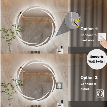 Specchio da bagno con luce LED touch impermeabile e antiappannamento, dimmerabile