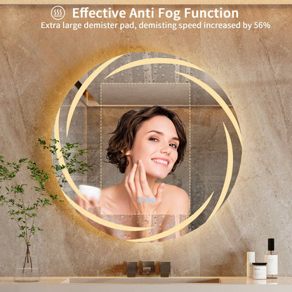 Specchio da bagno con luce LED touch impermeabile e antiappannamento, dimmerabile