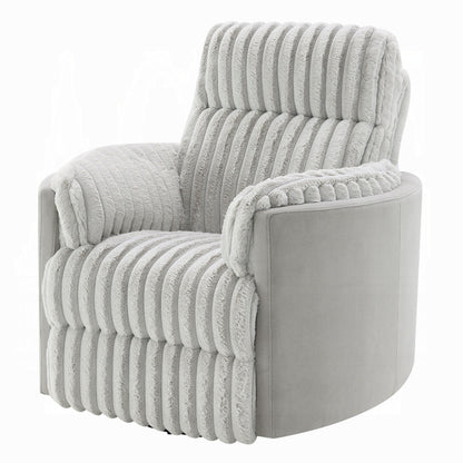 Poltrona girevole reclinabile manuale Watsy, velluto a coste grigio moderno