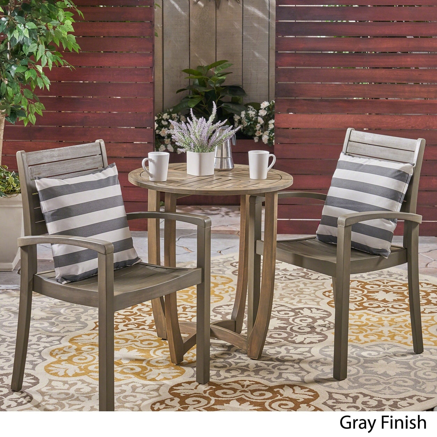Set da bistrot Waverley da esterno a 2 posti in legno di acacia di Christopher Knight Home