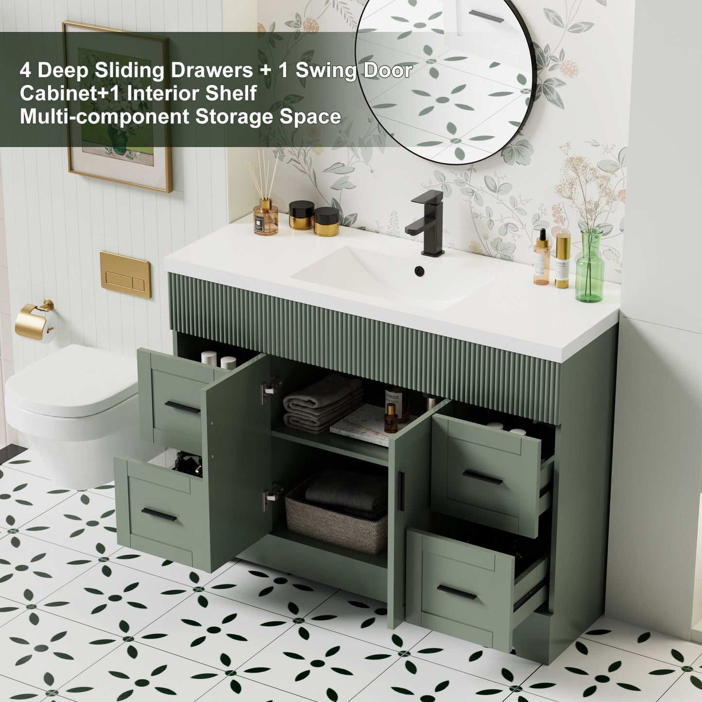 Mobile bagno Wavy Line 30/36/48 con lavabo e rubinetto