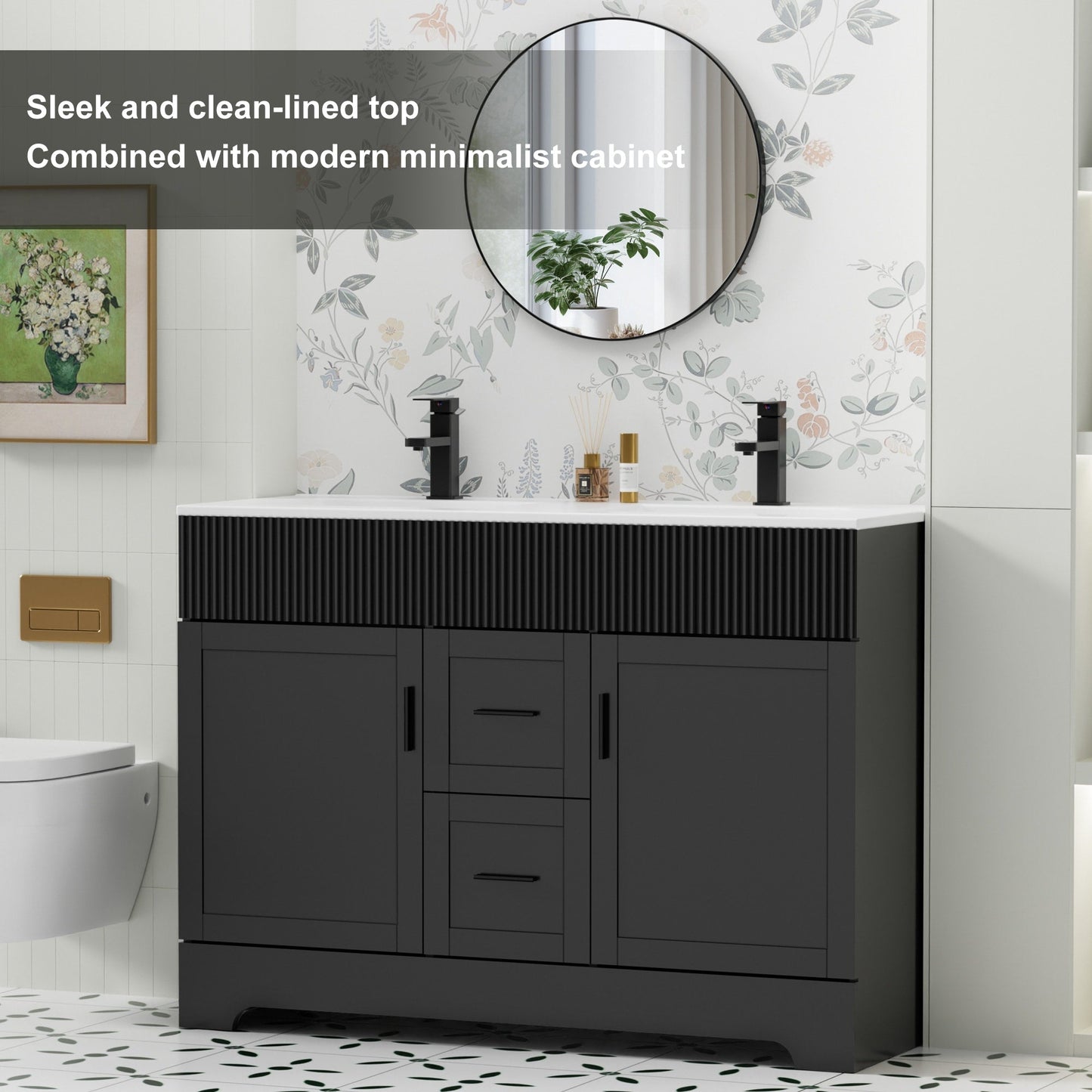 Mobile bagno Wavy Line 30/36/48 con lavabo e rubinetto