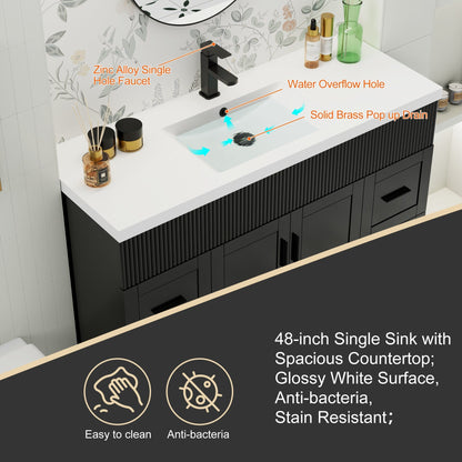 Mobile bagno Wavy Line 30/36/48 con lavabo e rubinetto
