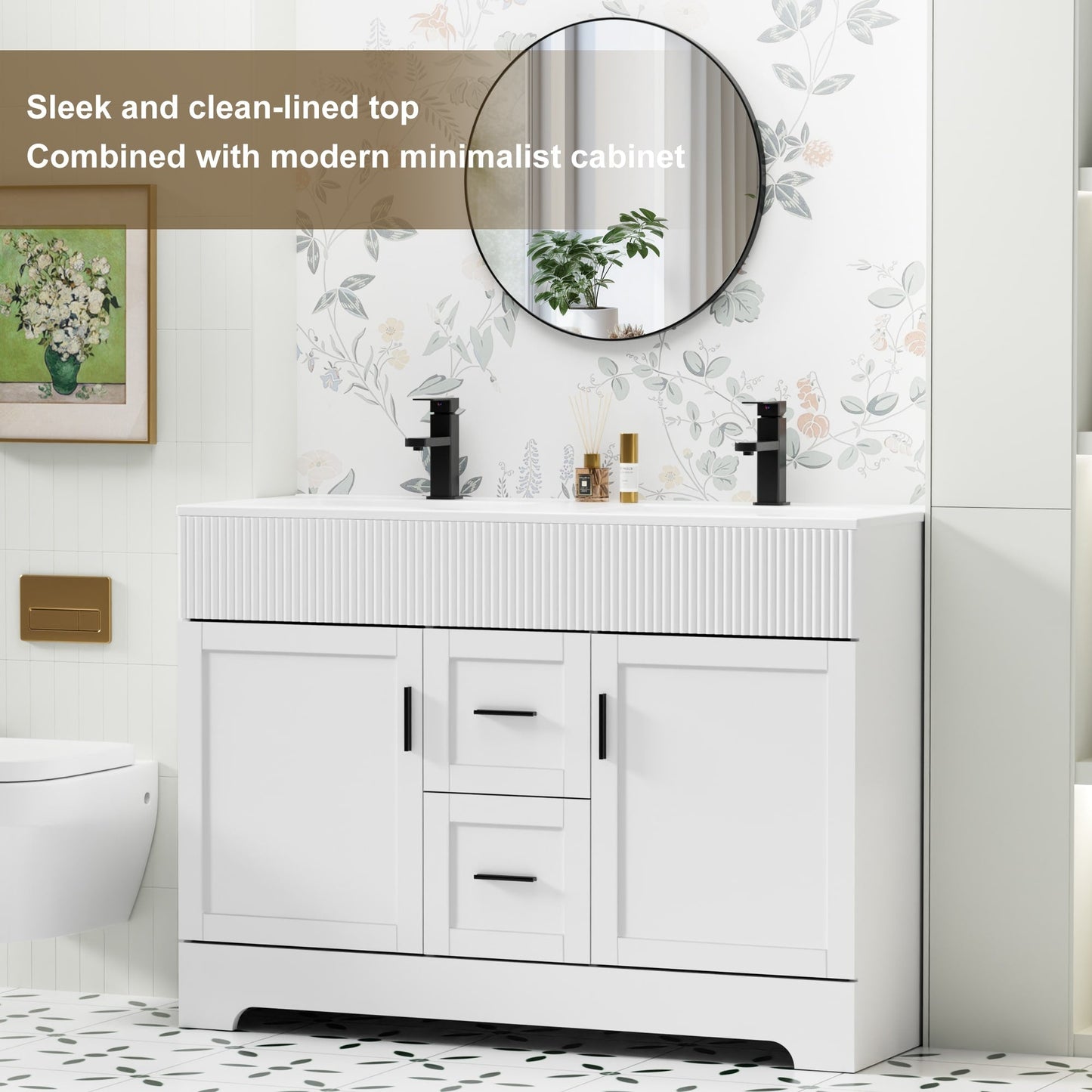 Mobile bagno Wavy Line 30/36/48 con lavabo e rubinetto