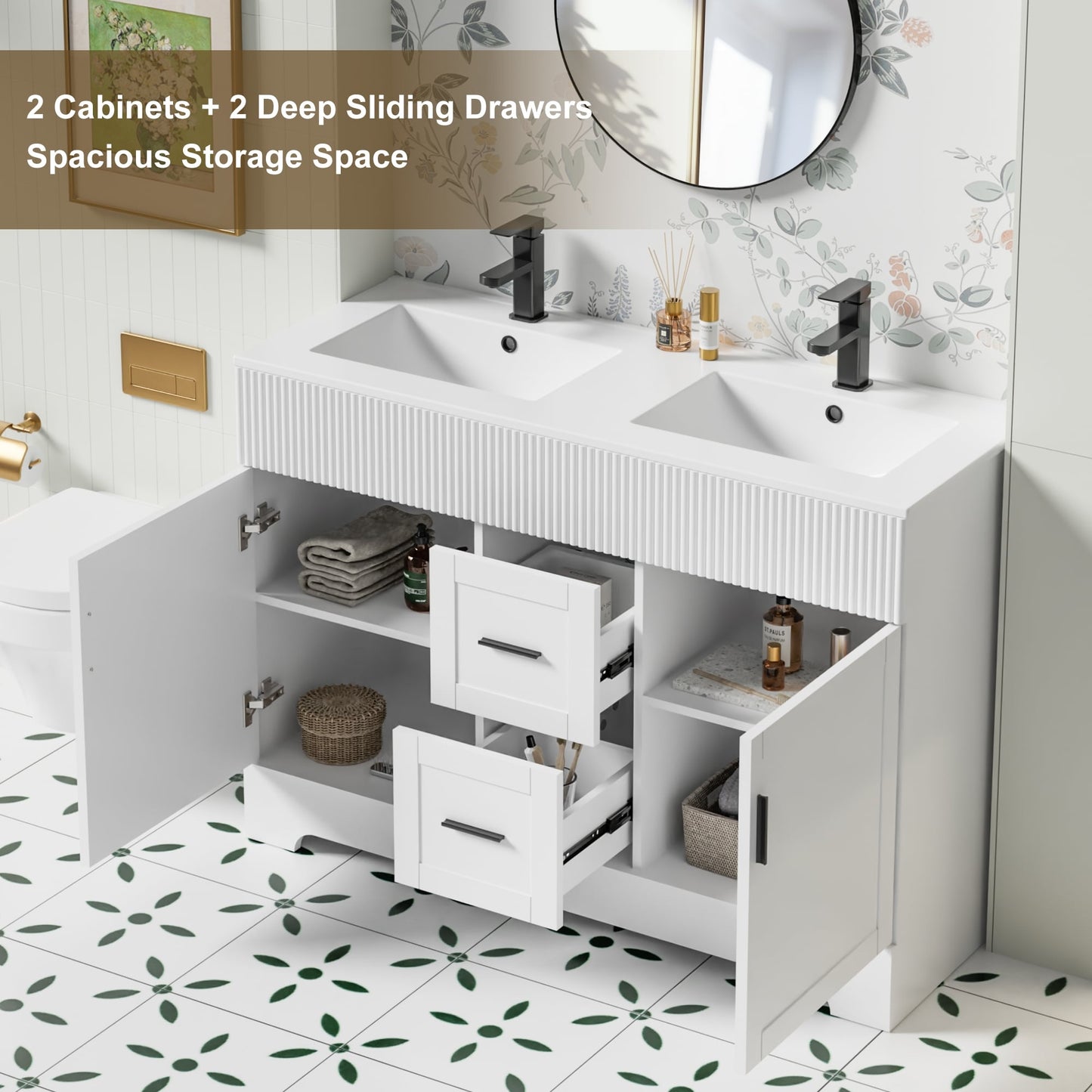 Mobile bagno Wavy Line 30/36/48 con lavabo e rubinetto