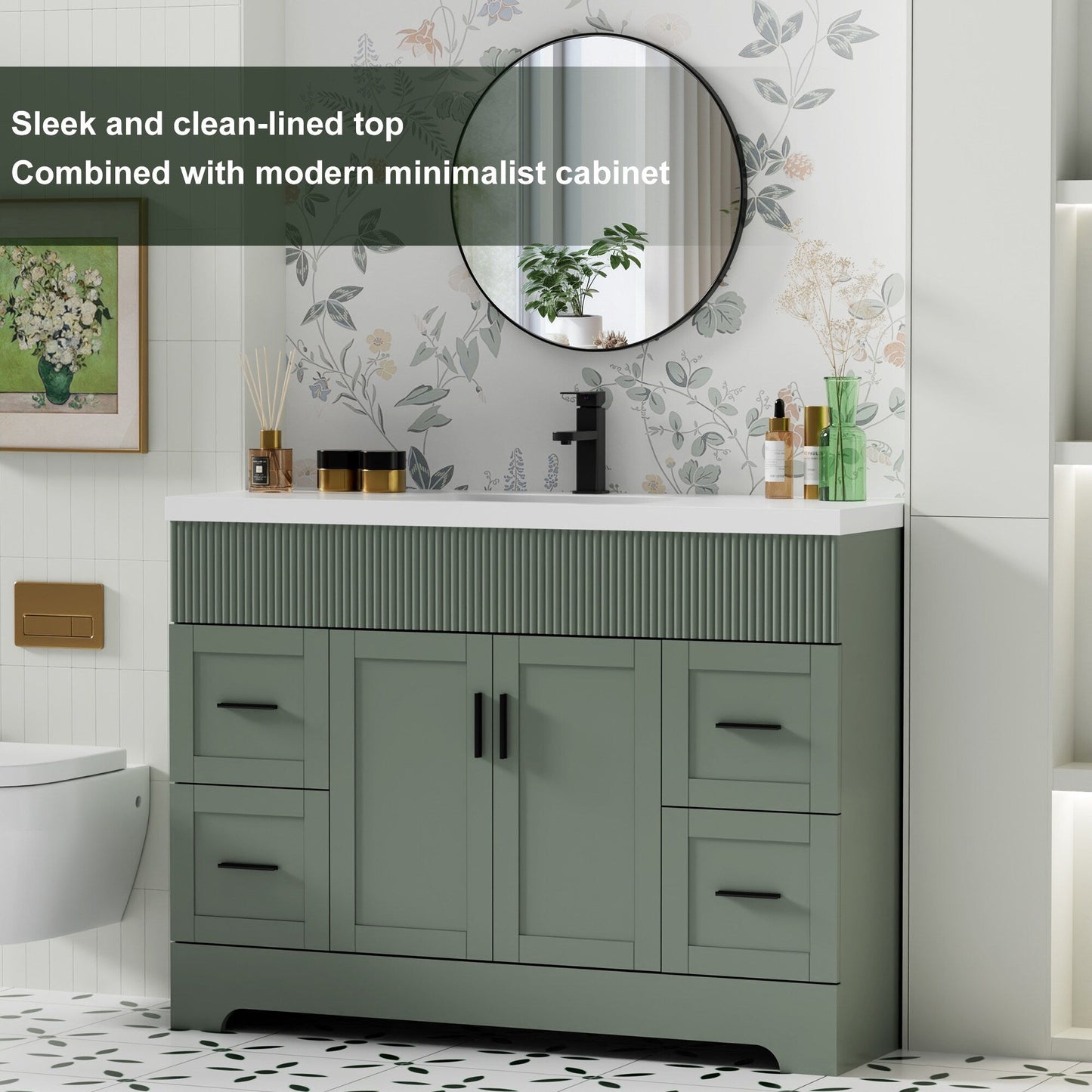 Mobile bagno Wavy Line 30/36/48 con lavabo e rubinetto