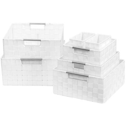 Set di cestini intrecciati da 7 pezzi