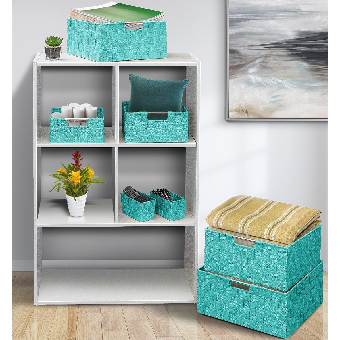 Set di cestini intrecciati da 7 pezzi