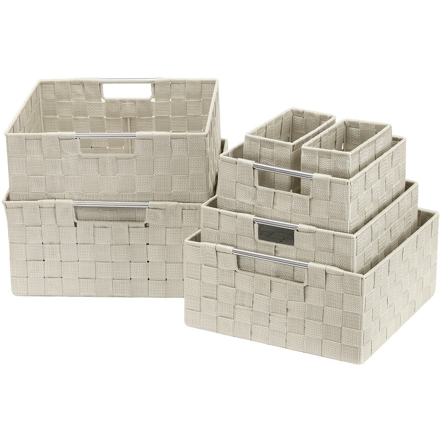 Set di cestini intrecciati da 7 pezzi