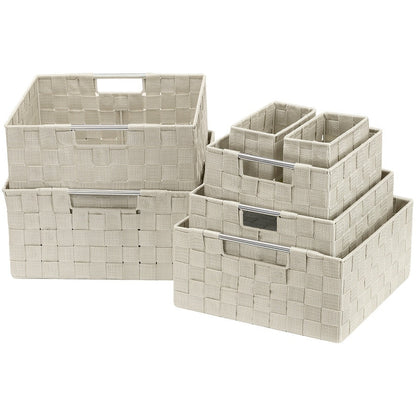 Set di cestini intrecciati da 7 pezzi
