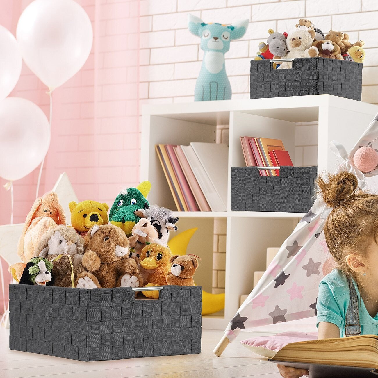 Set di cestini intrecciati da 7 pezzi