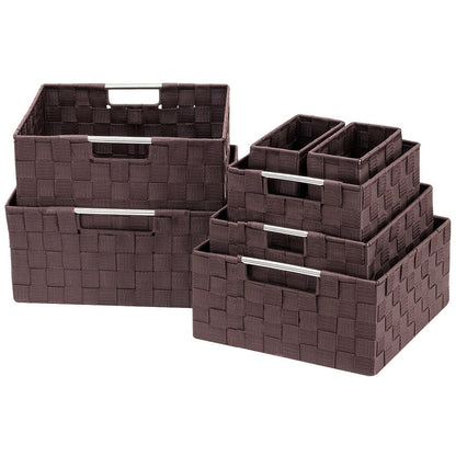 Set di cestini intrecciati da 7 pezzi