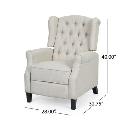 Poltrona reclinabile con schienale reclinabile in tessuto trapuntato Wellscross Contemporary di Christopher Knight Home