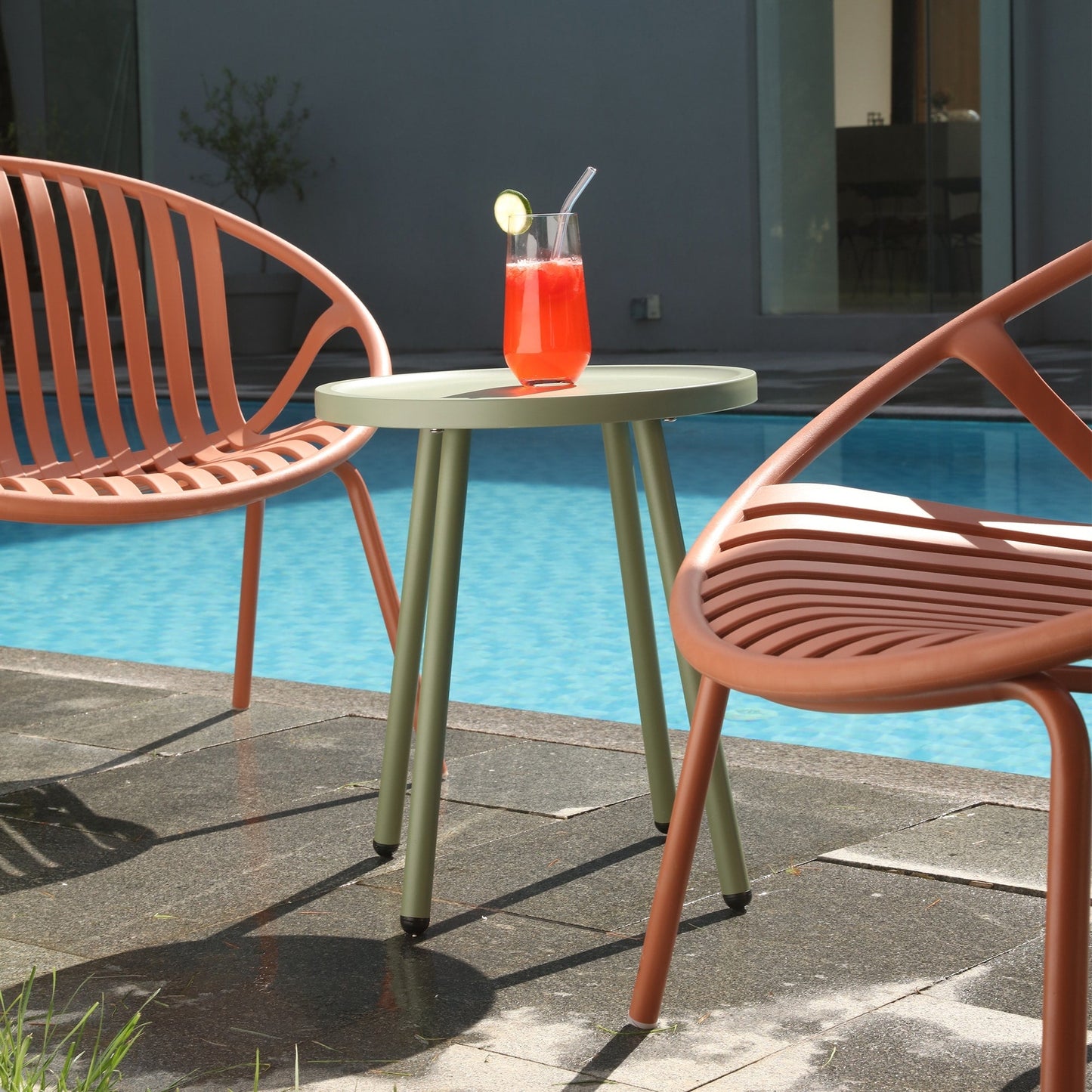 Set di mobili da giardino Werph da 3 pezzi, mobili da esterno con tavolo da bistrot e sedie da giardino, set da 2