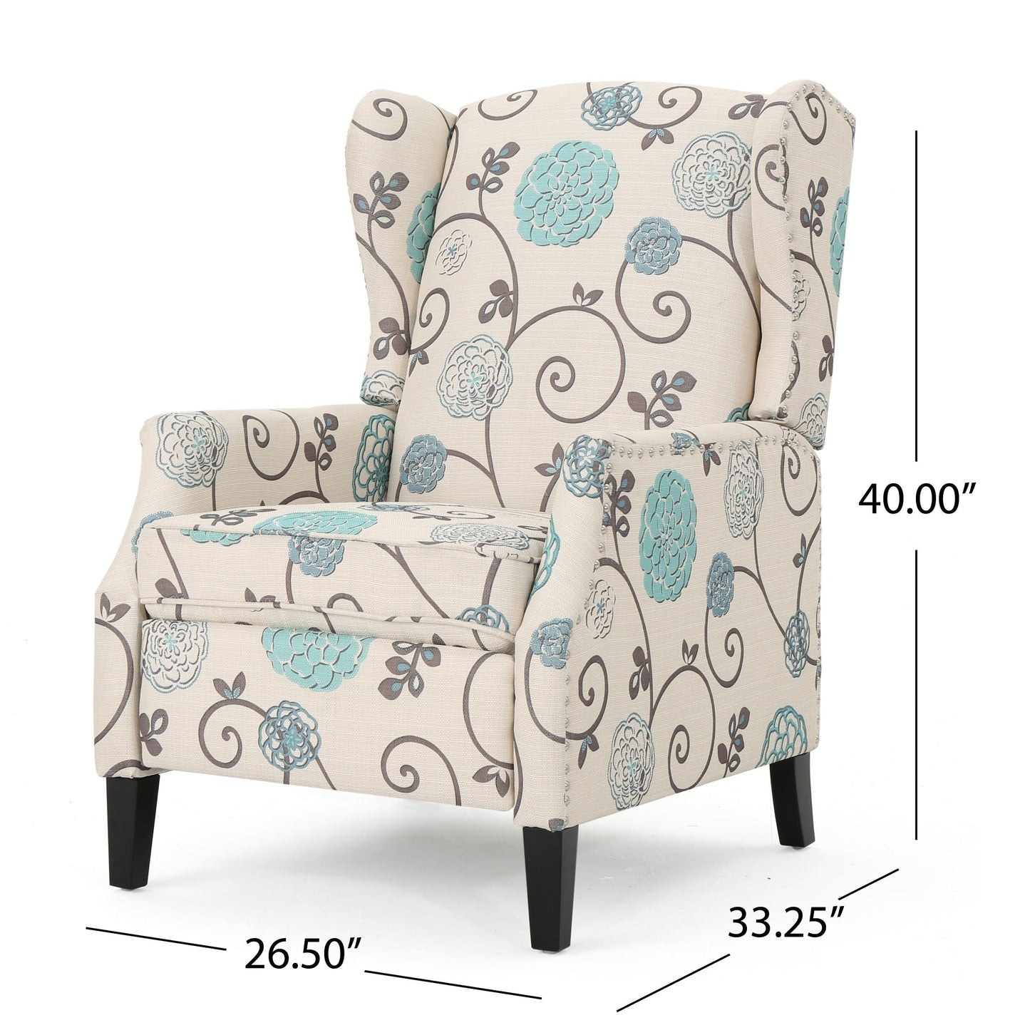 Poltrona reclinabile Wescott Wingback Pushback di Christopher Knight Home