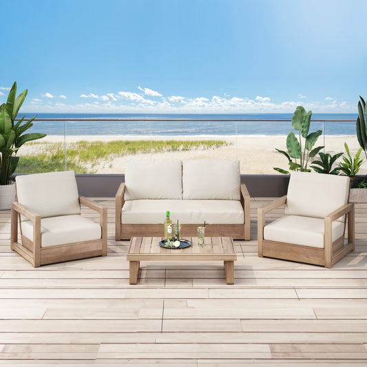 Set da salotto Westchester in acacia da 4 pezzi di Christopher Knight Home
