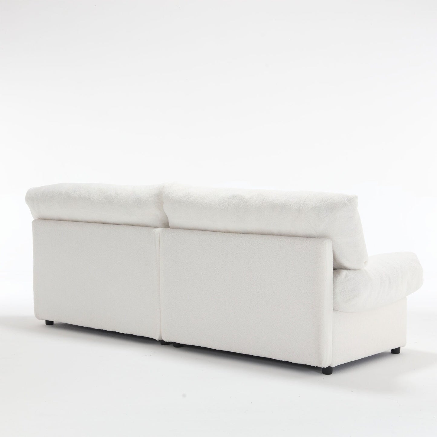 Divano in tessuto bianco da 96,46'' a 2 posti con design ispirato alle nuvole, cuscini morbidi e robusti piedini in plastica