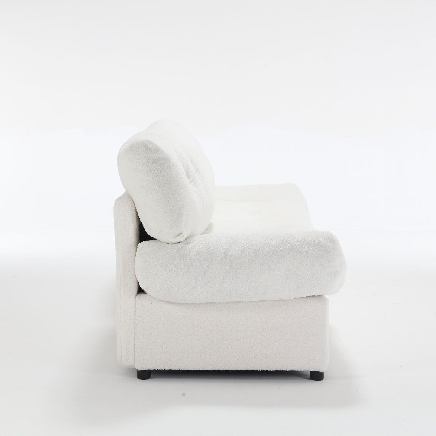 Divano a 2 posti in tessuto bianco da 96,46'' con design a nuvola, comodo stile imbottito e piedini in plastica per il soggiorno