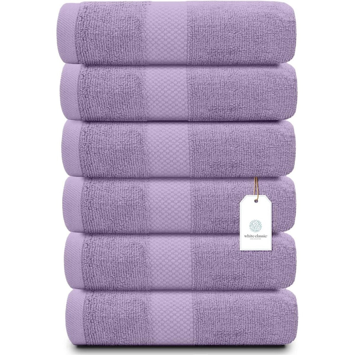 Asciugamano in cotone di lusso classico bianco 16x30 - Set di 6