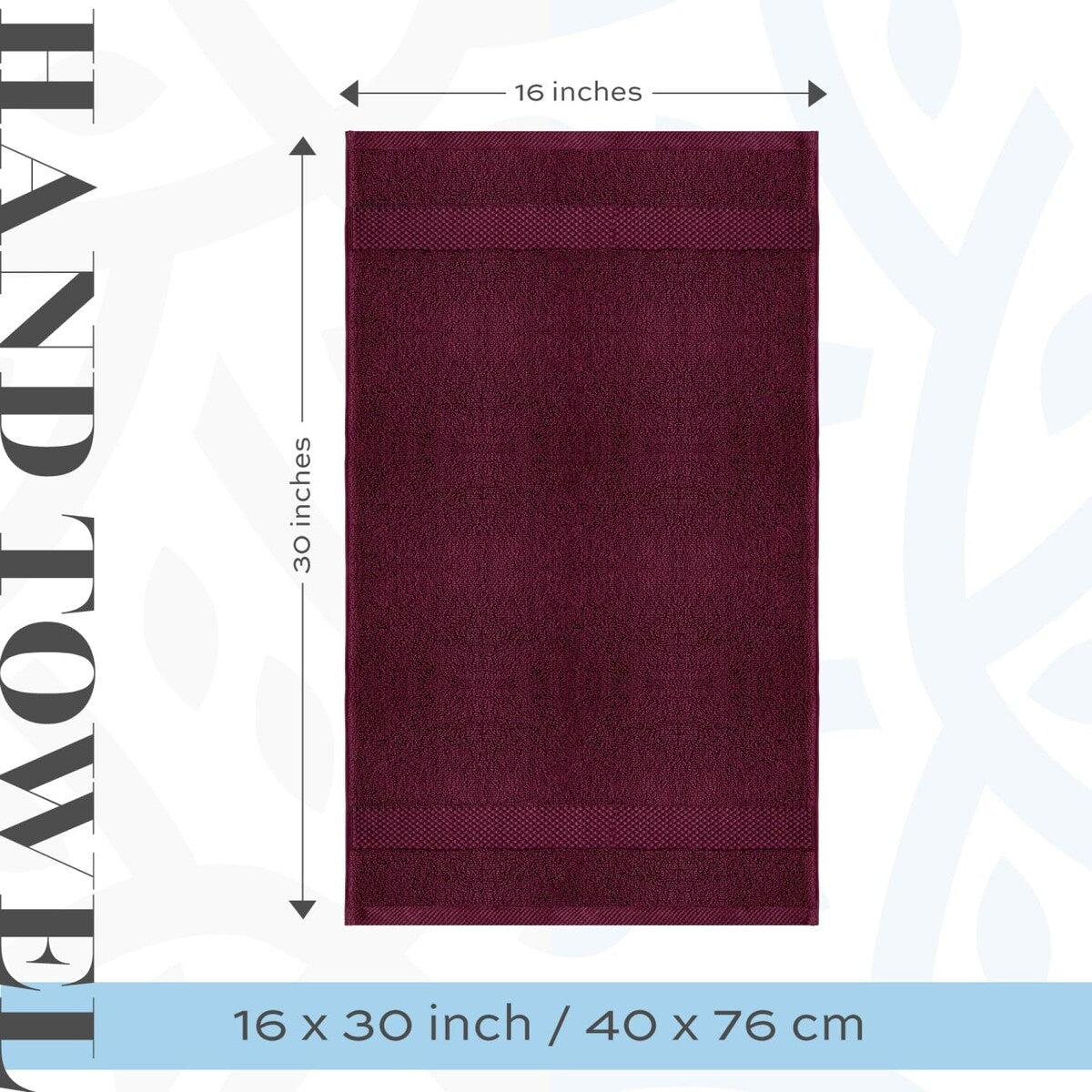 Asciugamano in cotone di lusso classico bianco 16x30 - Set di 6