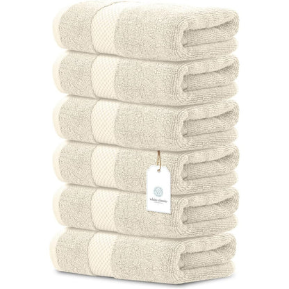 Asciugamano in cotone di lusso classico bianco 16x30 - Set di 6