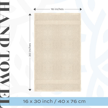 Asciugamano in cotone di lusso classico bianco 16x30 - Set di 6