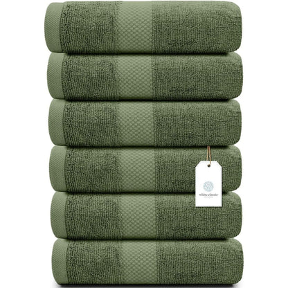 Asciugamano in cotone di lusso classico bianco 16x30 - Set di 6