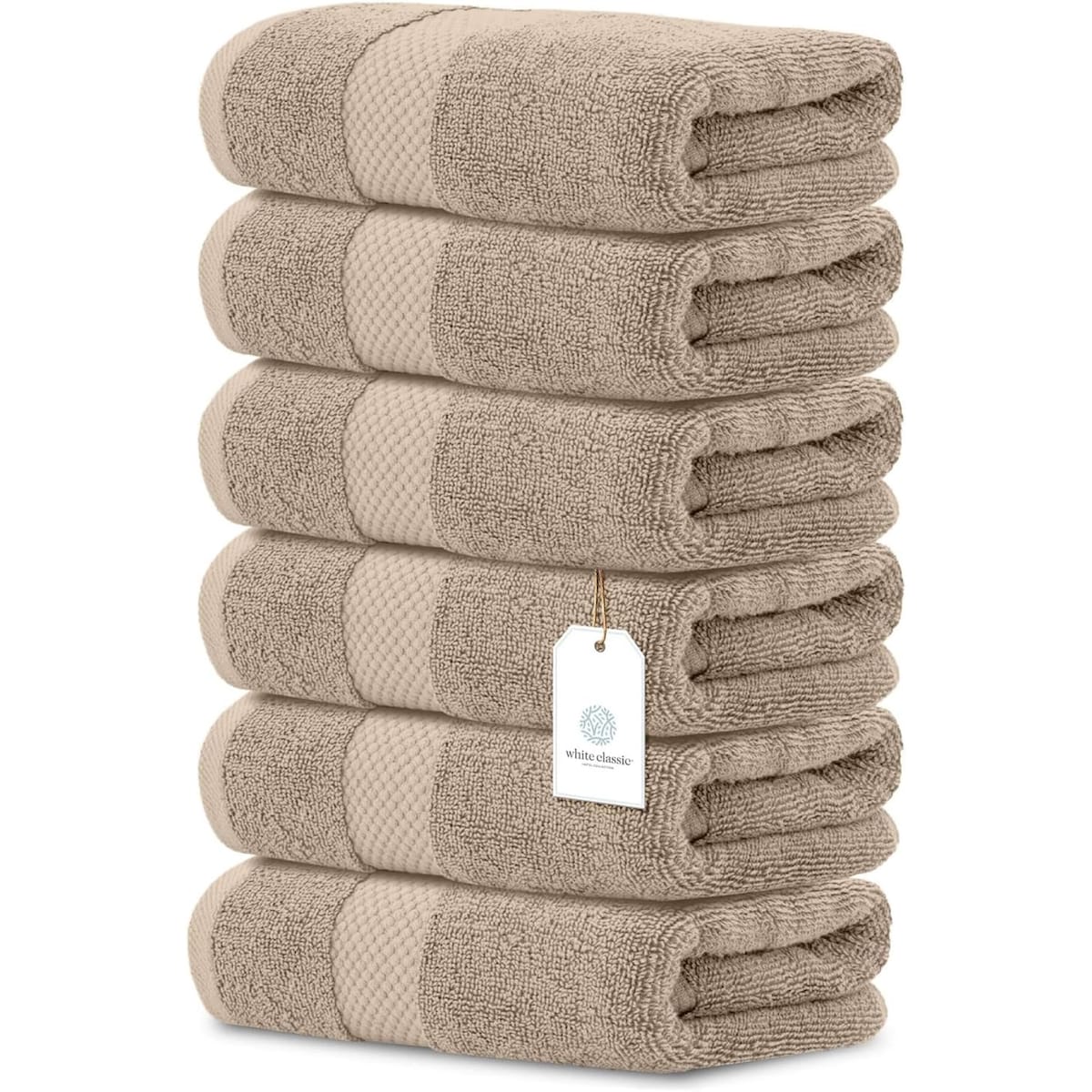 Asciugamano in cotone di lusso classico bianco 16x30 - Set di 6
