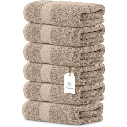 Asciugamano in cotone di lusso classico bianco 16x30 - Set di 6