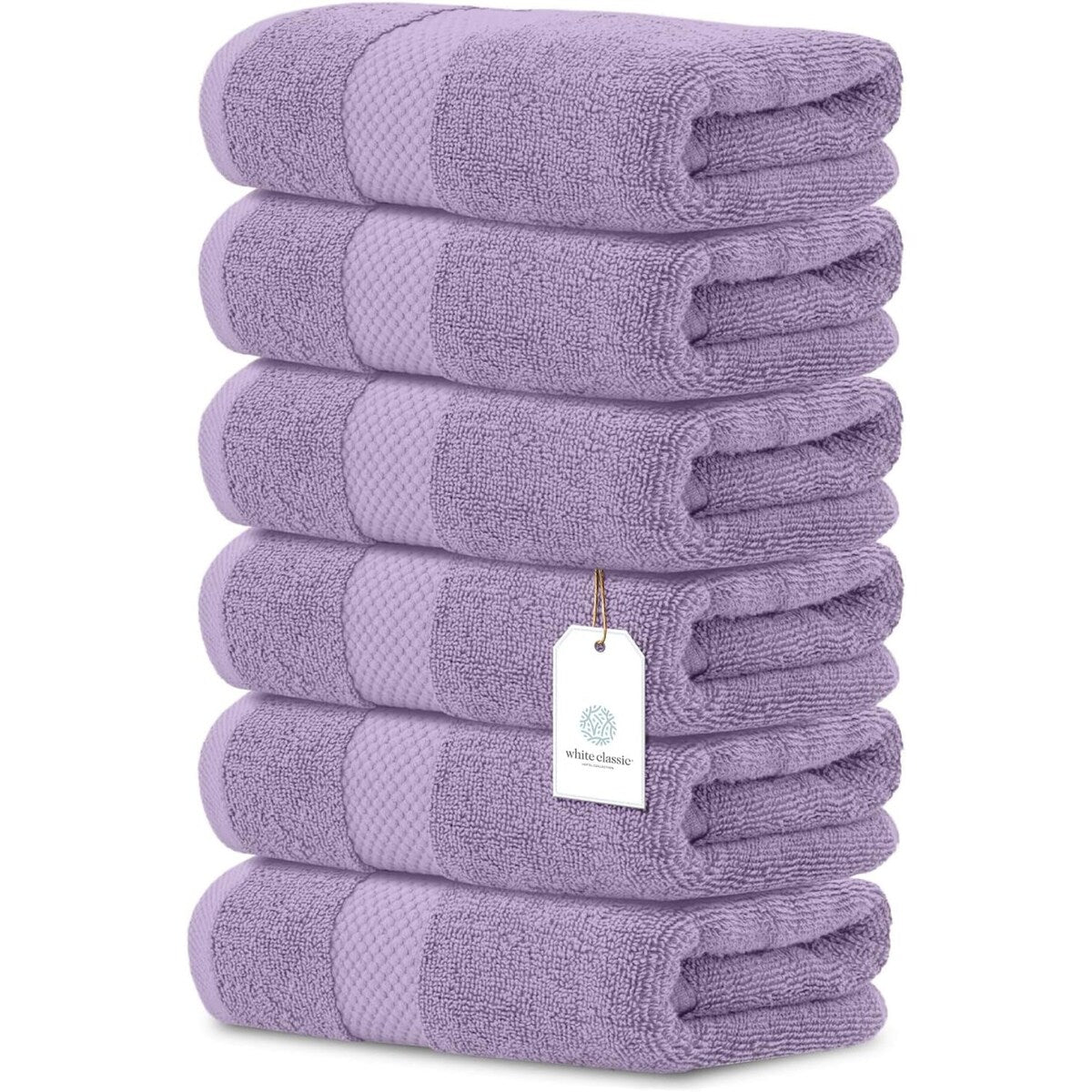 Asciugamano in cotone di lusso classico bianco 16x30 - Set di 6