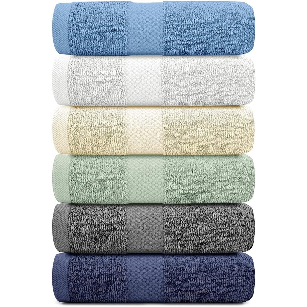 Asciugamano in cotone di lusso classico bianco 16x30 - Set di 6