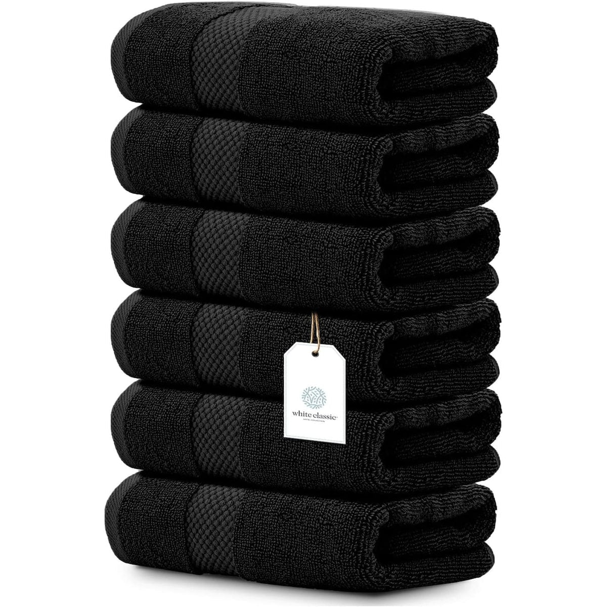 Asciugamano in cotone di lusso classico bianco 16x30 - Set di 6