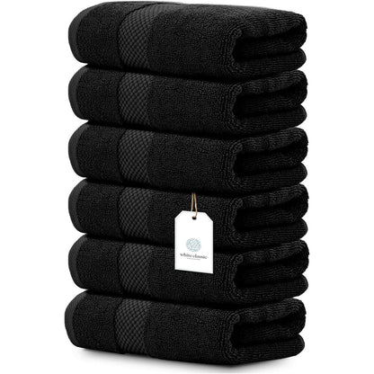 Asciugamano in cotone di lusso classico bianco 16x30 - Set di 6