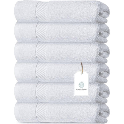 Asciugamano in cotone di lusso classico bianco 16x30 - Set di 6