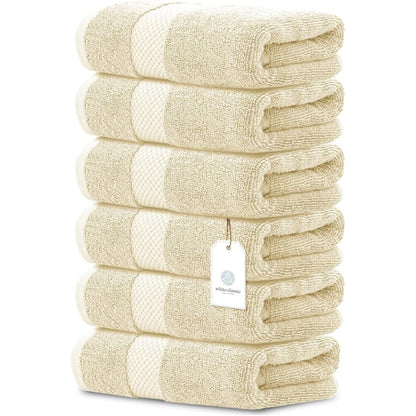Asciugamano in cotone di lusso classico bianco 16x30 - Set di 6