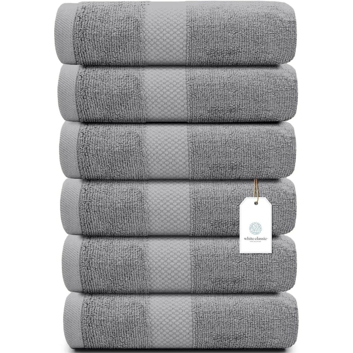 Asciugamano in cotone di lusso classico bianco 16x30 - Set di 6