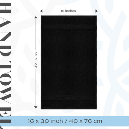 Asciugamano in cotone di lusso classico bianco 16x30 - Set di 6