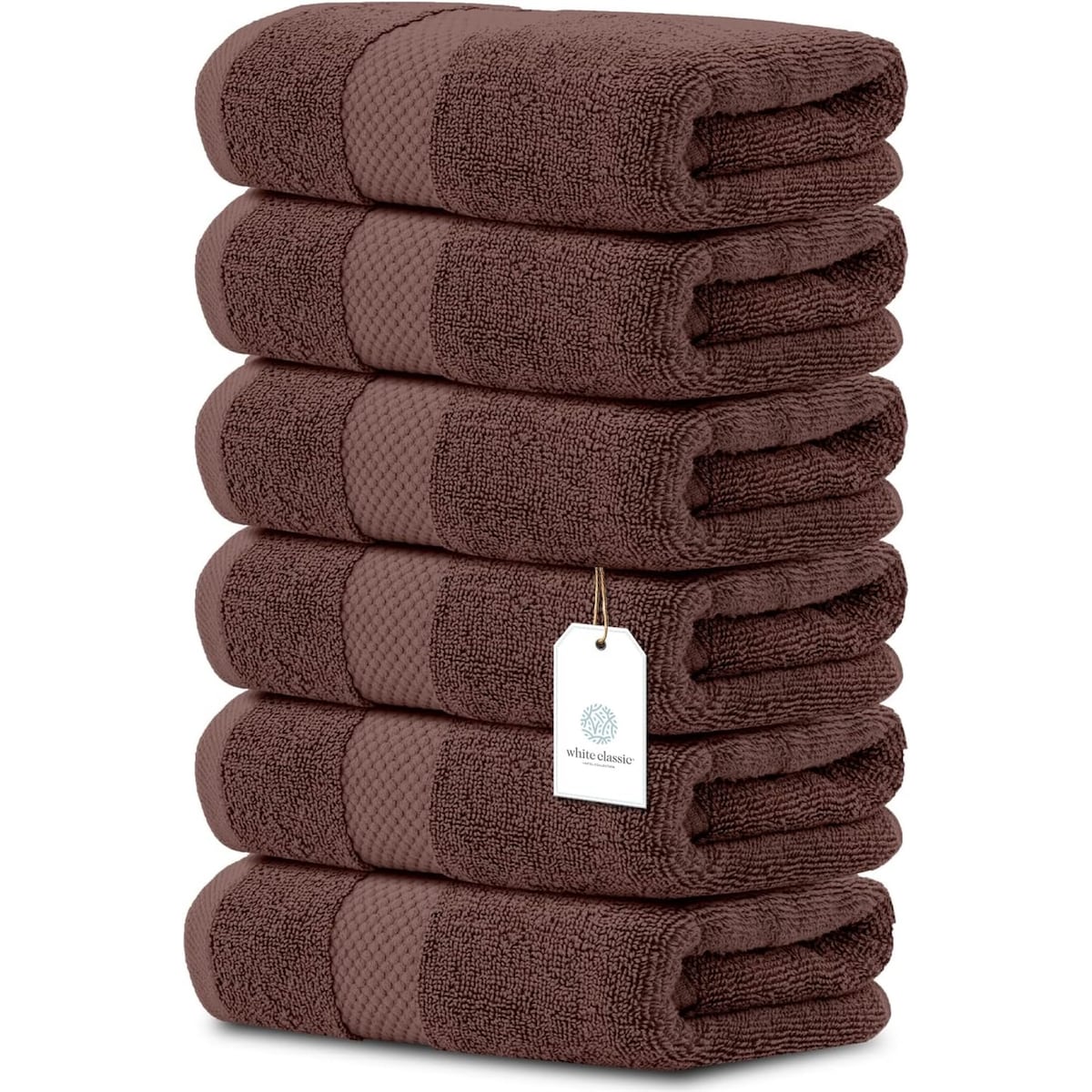 Asciugamano in cotone di lusso classico bianco 16x30 - Set di 6