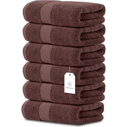 Asciugamano in cotone di lusso classico bianco 16x30 - Set di 6