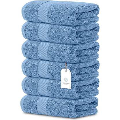 Asciugamano in cotone di lusso classico bianco 16x30 - Set di 6