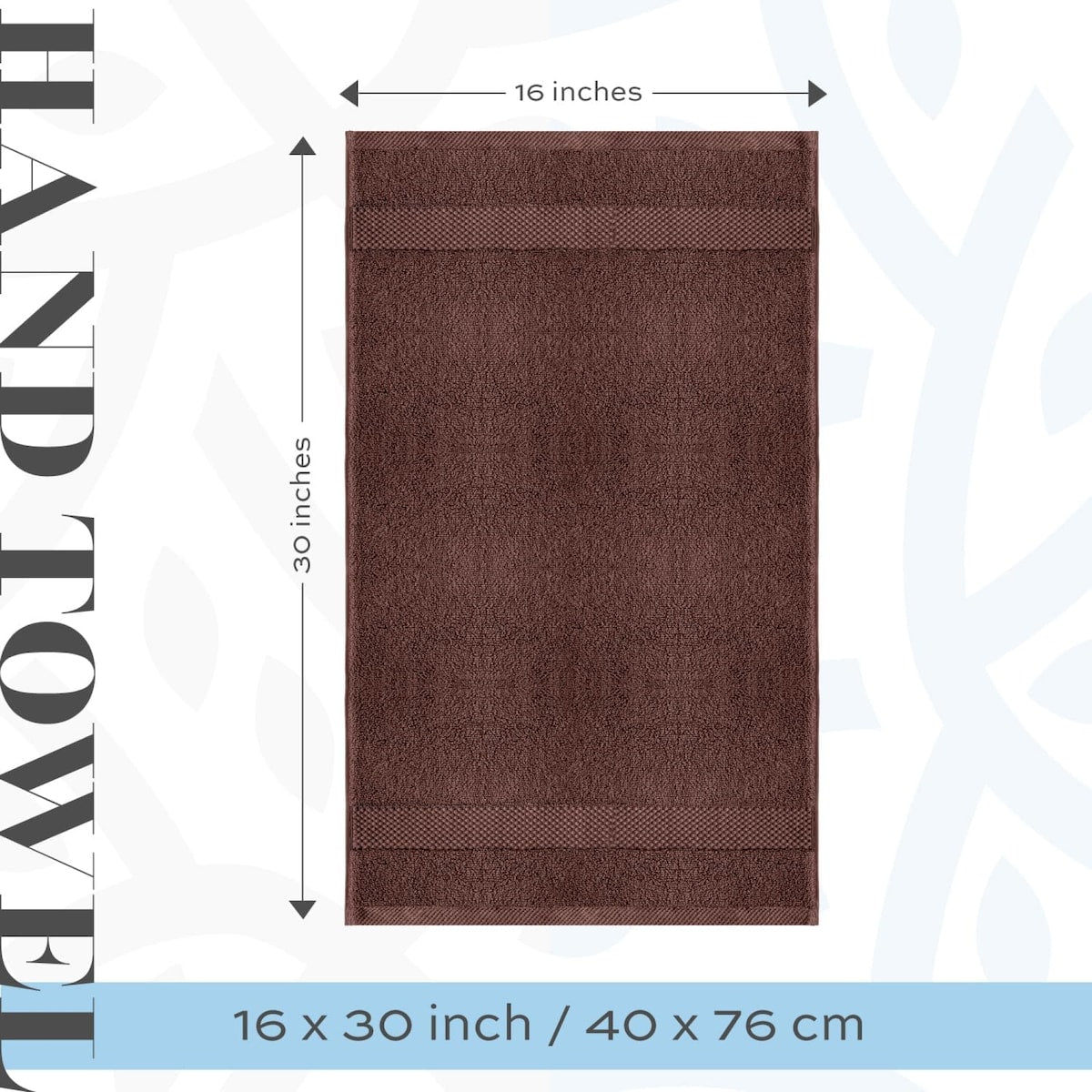 Asciugamano in cotone di lusso classico bianco 16x30 - Set di 6