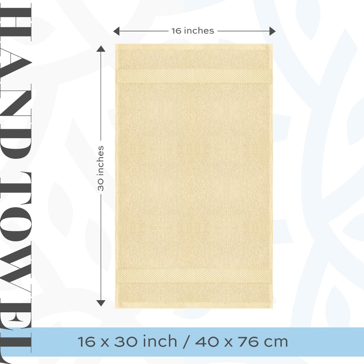 Asciugamano in cotone di lusso classico bianco 16x30 - Set di 6